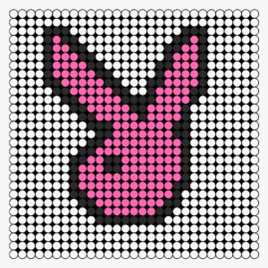 Pink & Black Playboy Bunny Perler Bead Pattern / Bead - Pokemon Hama Beads Chikorita