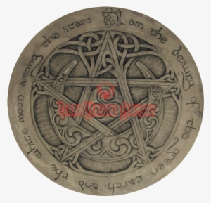Moon Pentacle Large Silver Plaque - Pentacle