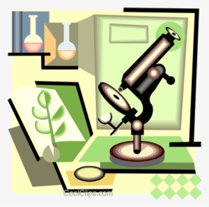 Science Laboratory With Microscope Royalty Free Vector