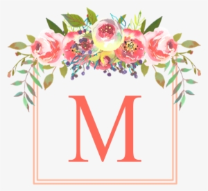 Peach Floral Wreath Monogram Tile Coaster - University Of Maine Engineering Logo