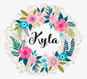 Flower Wreath Name Decals - Logo Design Wedding Planner