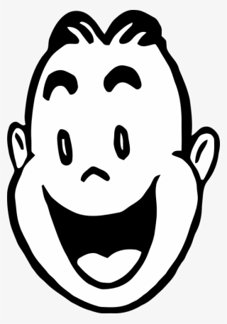 Excited Face Clip Art - Happy Man Face Drawing