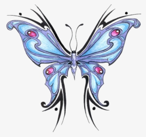 Butterfly Tattoo Designs Blue Png Pic - Butterfly Tattoo Png