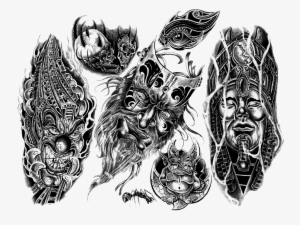 Download Tattoo Sleeve Transparent - Biomechanical Face Tattoos