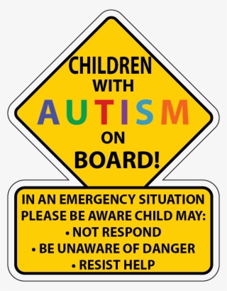 Autism Saftey Car Truck Decal Sticker Autism Awareness - Child With Autism On Board Car Sign