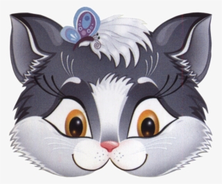 Grey Kitten Face Mask Template - Kitten Face Mask