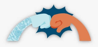 Illustrated Of Epic Fist Bump Between Two Arms With - Illustration