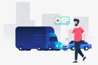 Car Crash Victim Contacting Hospital After Auto Accident - Traffic Collision