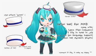 Mmd Dl Sailor Hat - Sailor Hat With Ribbon