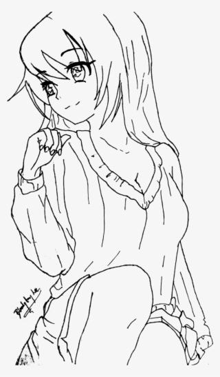 Lineart Female - Line Art Manga Girl