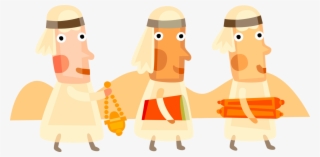 Vector Illustration Of Jewish Rabbis With Hebrew Sefer - Rabbi