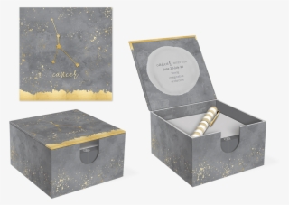 Cancer Hinged Memo Box With Pen - Cancer