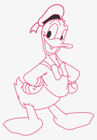 Duck, Donald, Pato, Cartoon, Outline, Old, Disney - Donald