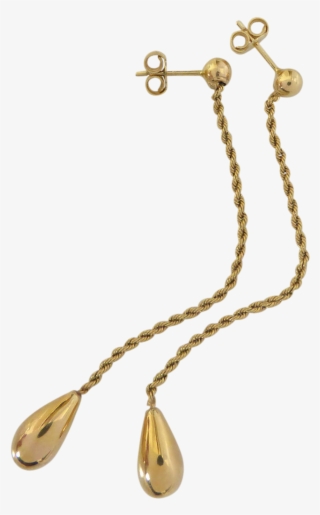 18ct Yellow Gold Italian Rope Drop Earrings - Locket