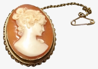 Antique Victorian 9ct / 9 Karat Gold Cameo Brooch,