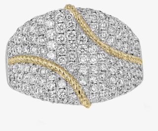 The Ring Dips In The Center And Has 2 Yellow Gold Rope - Bangle