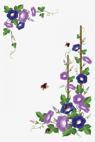 Border De Flores Png Clipart Floral Design Borders - Morning Glory Flower