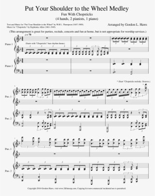 Print - Easy Put Your Shoulder To The Wheel Piano