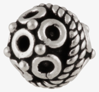 Bead With Circles 925/-, Oxidised - Ring