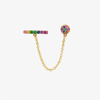 Rainbow Connected Cuff - Pave Stud Earrings