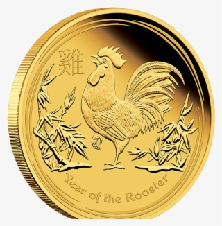 A One Ounce Year Of The Rooster Gold Coin With Rooster
