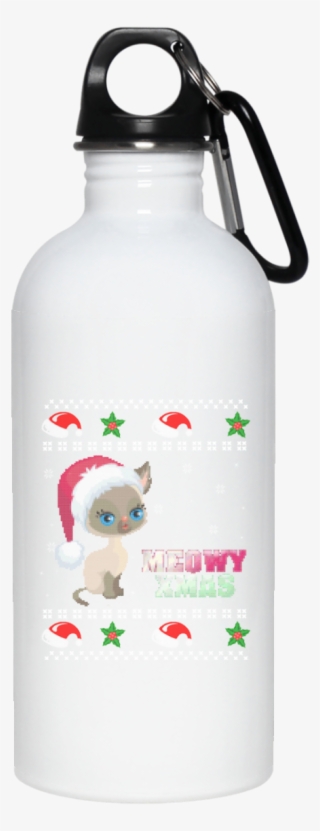 Ugly Christmas Mug Merry Xmas Siamese Cat 20 Oz - Yoga Pose Water Bottles