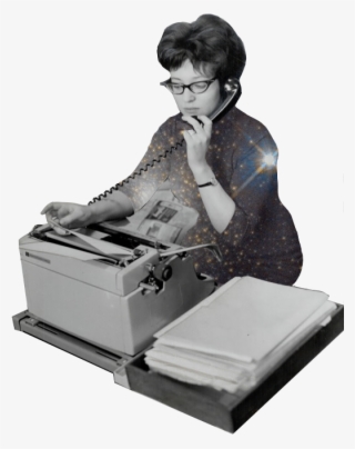 Illustration Of Old-timey Secretary Answering The Phone - Illustration