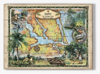 Historic Jupiter Island Florida Vintage Map - Map Of Jupiter Inlet Florida