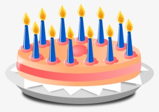 Pink Cake With Blue Candles - Birthday Cake Animation Png