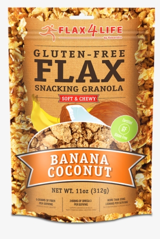 Banana Coconut Granola - Flax4life Gluten-free Flax Snacking Granola Banana