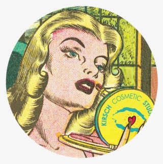Art Print: Pop Ink - Csa Images' Woman Looking In Mirror,