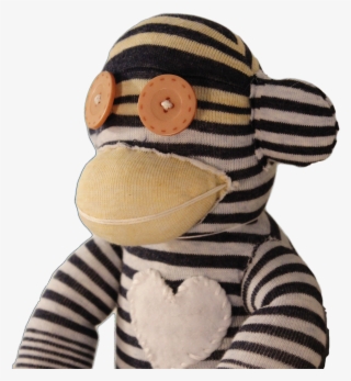 Handmade Sock Monkey Plush Toy With Funky Pattern Socks - Stuffed Toy