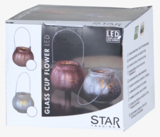 Lantern Jara - Violet Glass Lantern Ruby W. Led