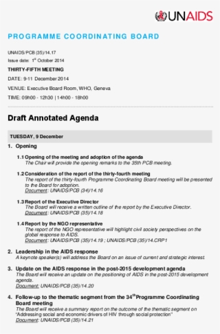 Publication - Draft Agenda