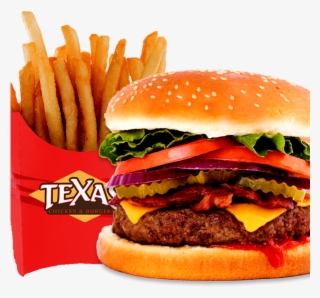 Crisp, Thick-cut Bacon Tops Off An 100% Beef Preservative - Texas Chicken & Burgers