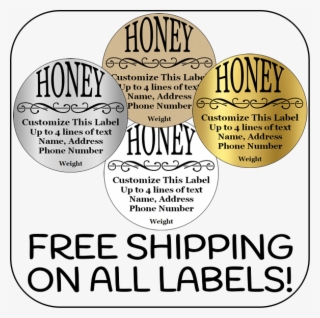 Honey Jar Top Address Labels - Honey