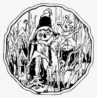 Free Scarecrow In The Corn - Clipart Scarecrow In The Field Black And White