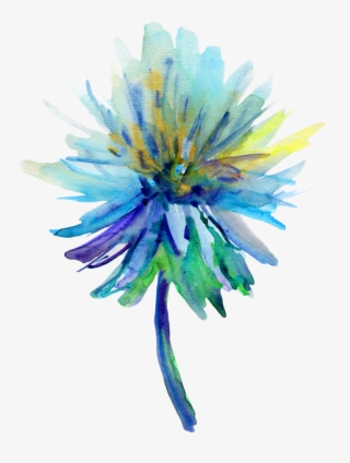 Corporate Responsibility - Teal Watercolor Abstract Flower Png