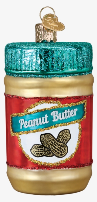 Peanut Butter Jar Glass Ornament - Lucky Mushroom Glass Blown Hanging Christmas Ornament