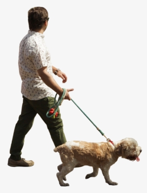 Man Walking With Dog - Person Walking Dog Cutout
