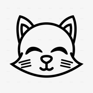 Png/cat Funny Icon-05 - Cat Emoji Black And White