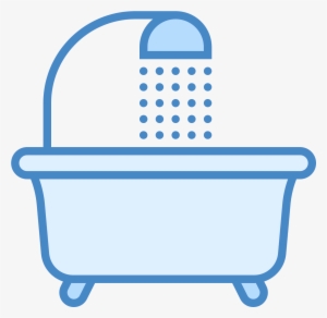 This Icon Is A Picture Of A Shower And Tub - Vector Graphics