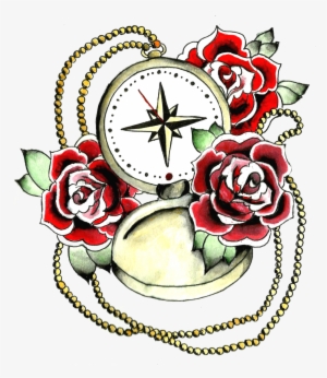 Compass Rose Tattoo Design By Azuresweet-d6xgv99 - Compass And Roses Tattoo Design