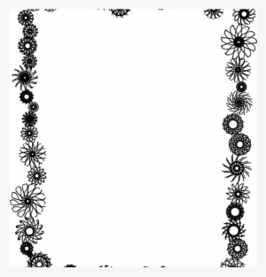 Flower Border Black And White Png - Border Cliparts Black And White
