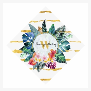 Tropical Flowers - Wine Label