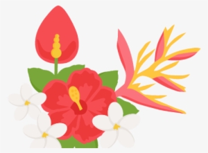 Tropical Flowers Border Png Png Free Stock - Tropical Flower Clipart