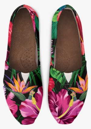 Floral Hibiscus Hawaiian Tropical Flower Women Casual - Shoe
