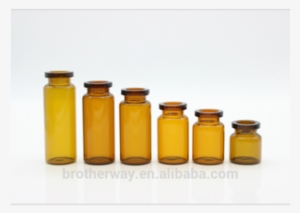 Brown Medicine Bottle With Rubber Stopper, Penicillin - Glass