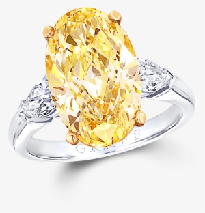 A Classic Graff Ring Featuring An Oval Shape Yellow - Engagement Ring