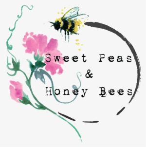 Sweet Peas & Honey Bees - Bee - 1921x1504 PNG Download - PNGkit